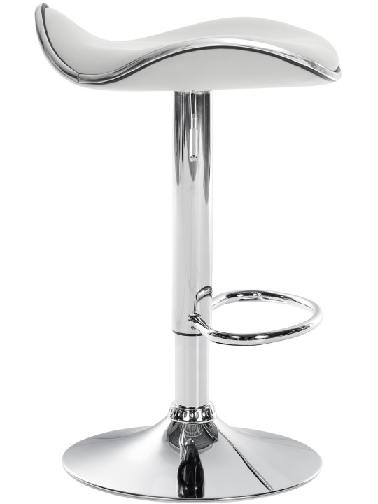 Scaun de bar Shanghai imitatie de piele C, alb