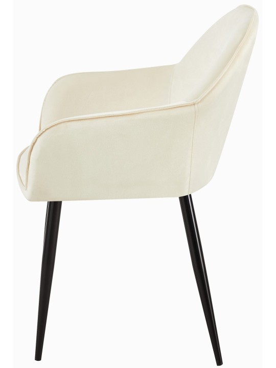 Scaun din catifea Boise, crem