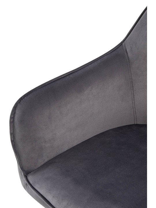 Scaun din catifea Boise, gri închis