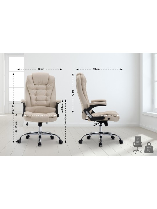 Scaun de birou stofa Thor, crem
