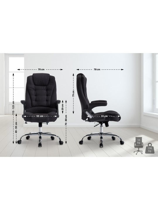 Scaun de birou stofa Thor, negru Scaun de birou stofa Thor, negru