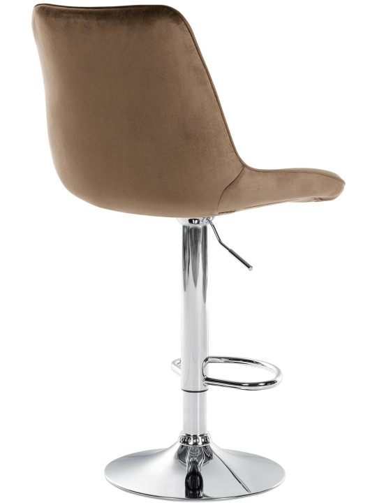 Set 2 scaune de bar Toni catifea crom, maro Set 2 scaune de bar Toni catifea crom, maro