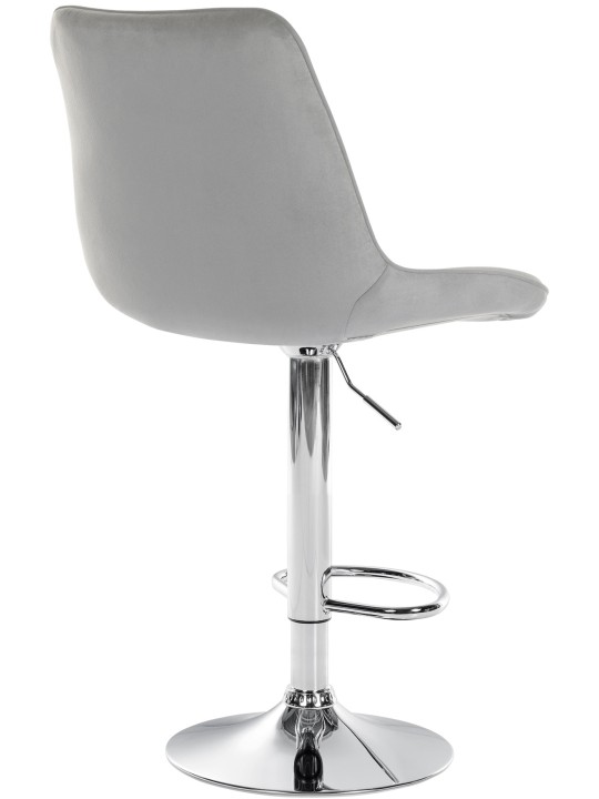 Set 2 scaune de bar Toni catifea crom, gri