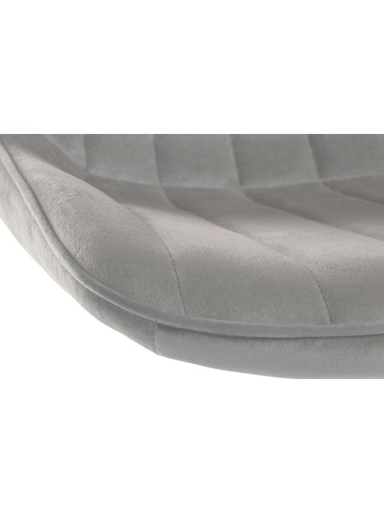 Set 2 scaune de bar Toni catifea crom, gri