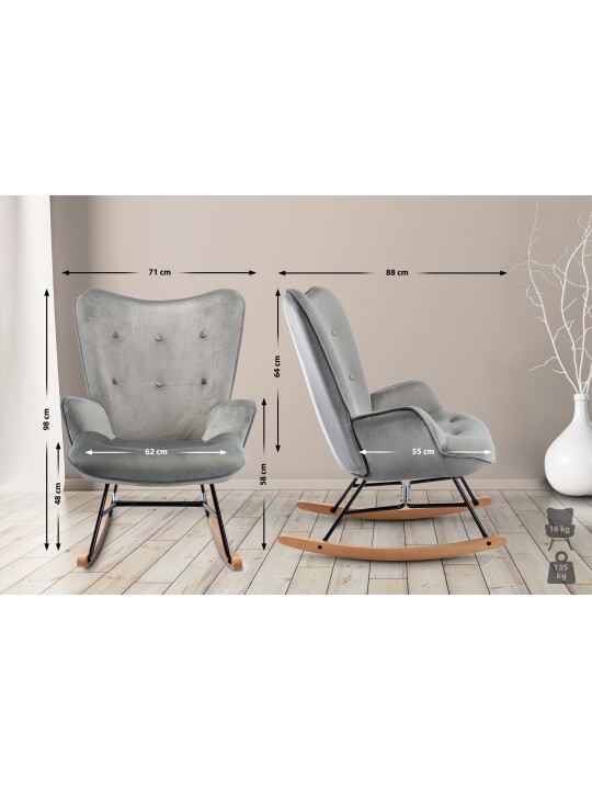 balansoar Sanka catifea, gri balansoar Sanka catifea, gri