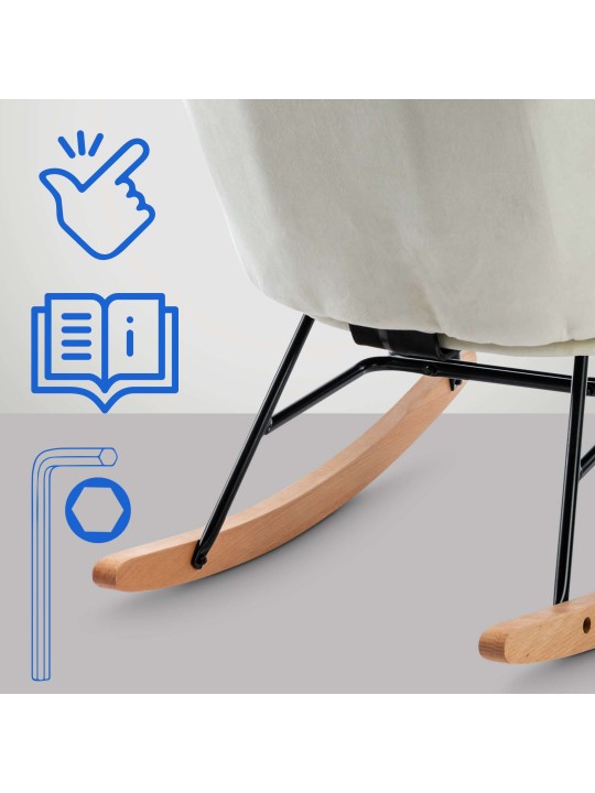 Scaun balansoar Sanka catifea, crem