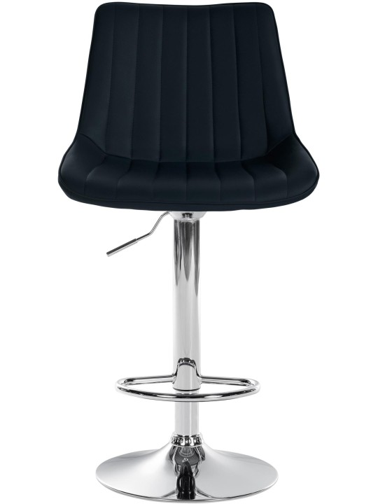 Set 2 taburete de bar Toni imitatie piele crom, negru