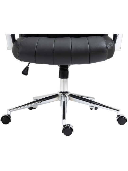 Scaun de birou din piele naturala Wigan, negru Scaun de birou din piele naturala Wigan, negru