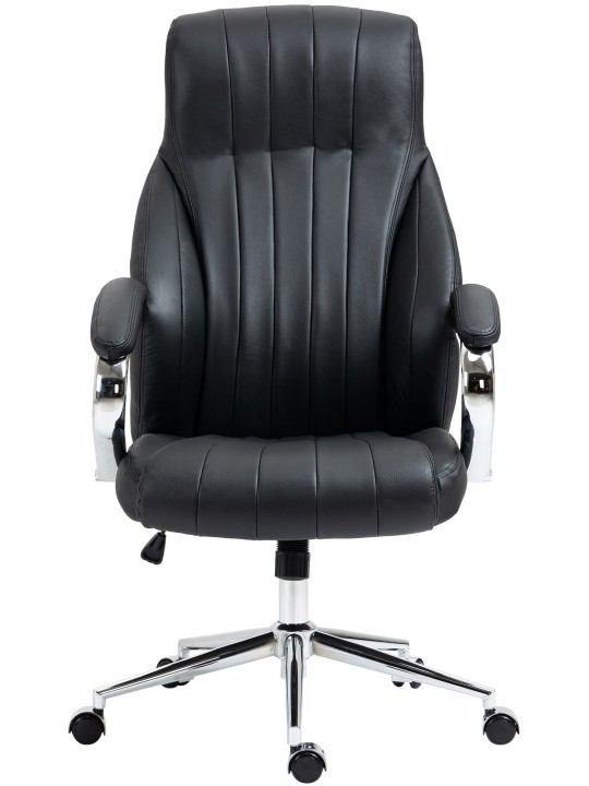Scaun de birou din piele naturala Wigan, negru Scaun de birou din piele naturala Wigan, negru
