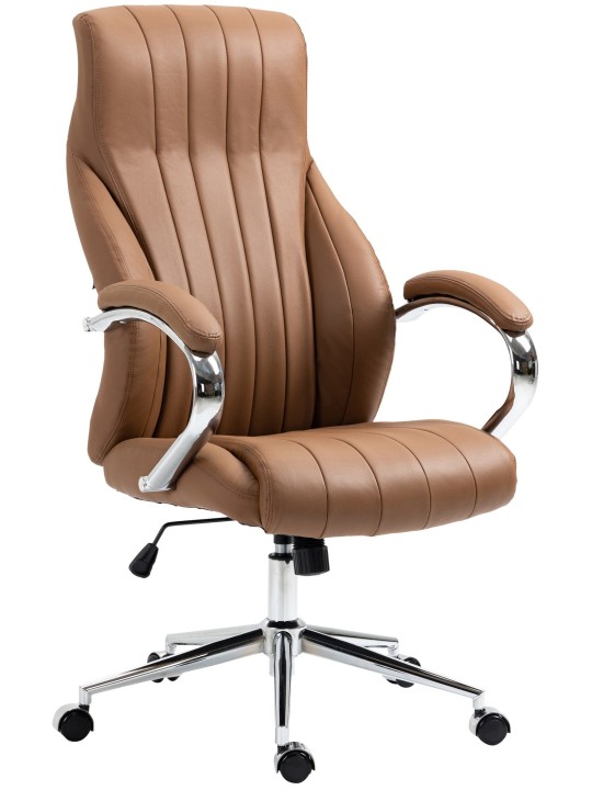 Scaun de birou Wigan piele naturala, maro deschis