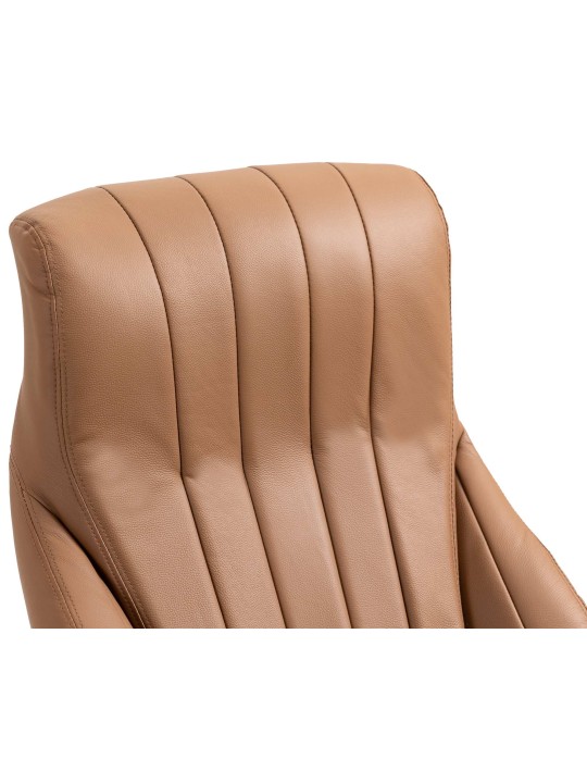 Scaun de birou Wigan piele naturala, maro deschis