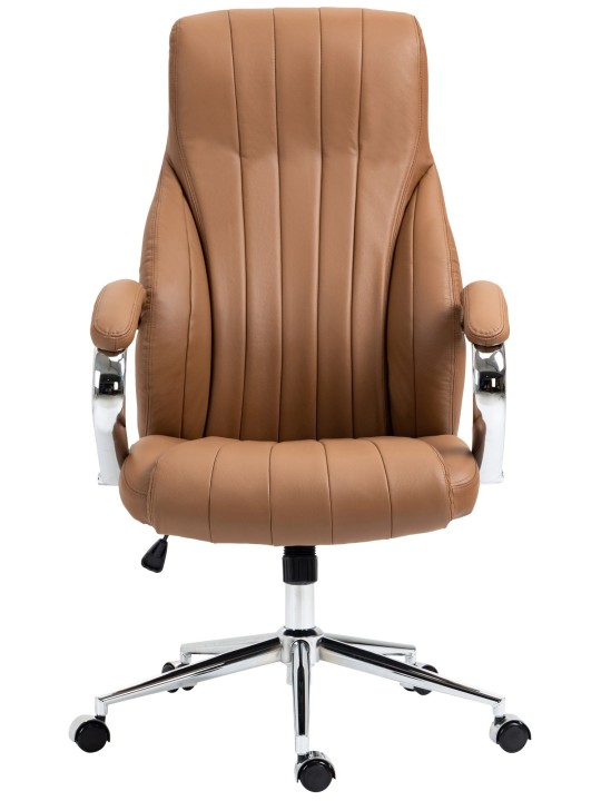 Scaun de birou Wigan piele naturala, maro deschis
