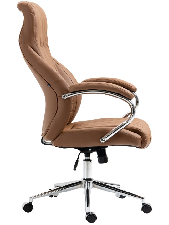Scaun de birou Wigan piele naturala, maro deschis