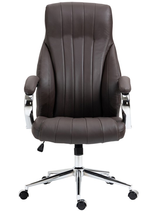 Scaun de birou Wigan piele naturala, maro