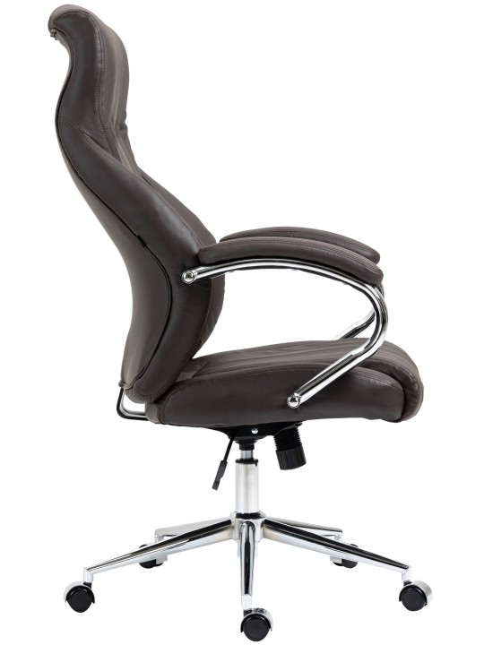 Scaun de birou Wigan piele naturala, maro