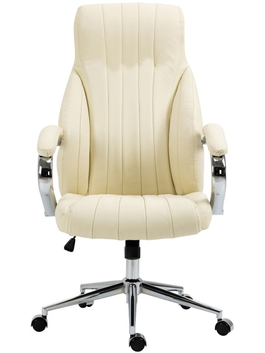 Scaun de birou Wigan piele naturala, crem