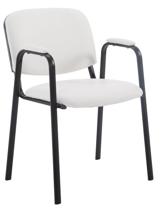 Scaun vizitator Ken PRO piele artificiala, alb