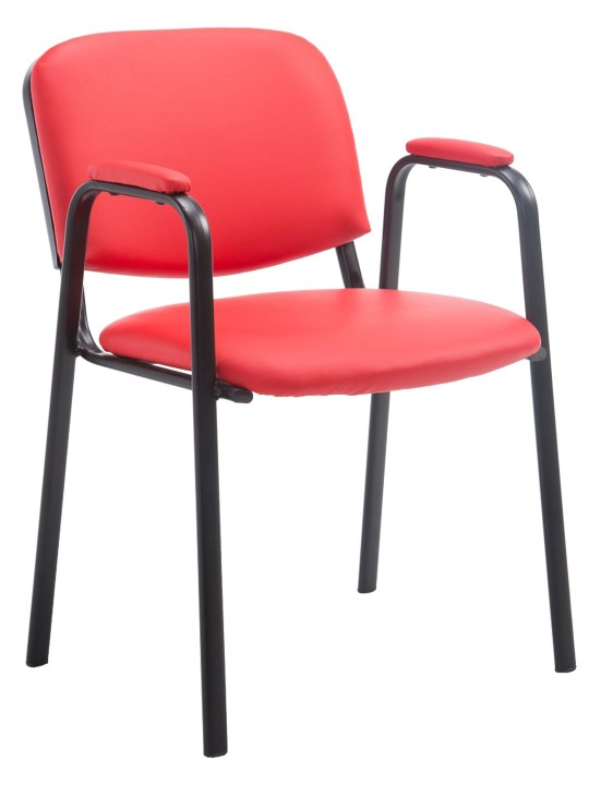 Scaun vizitator Ken PRO piele artificiala, roșu