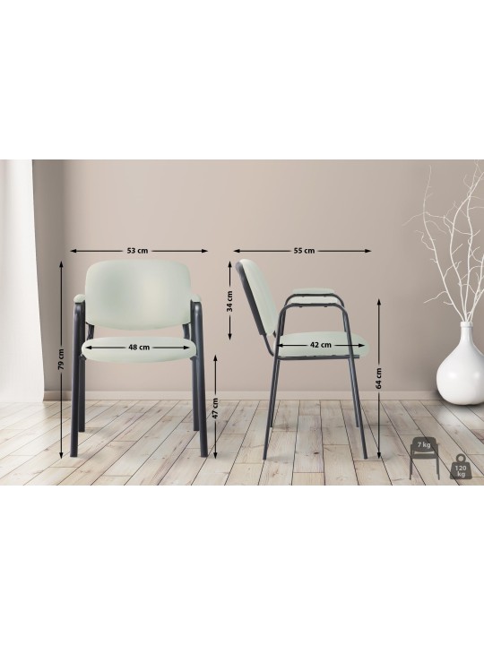 Scaun vizitator Ken PRO piele artificiala, crem Scaun vizitator Ken PRO piele artificiala, crem