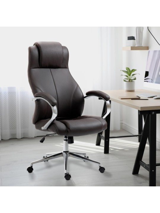 Scaun de birou Salford piele naturala, maro