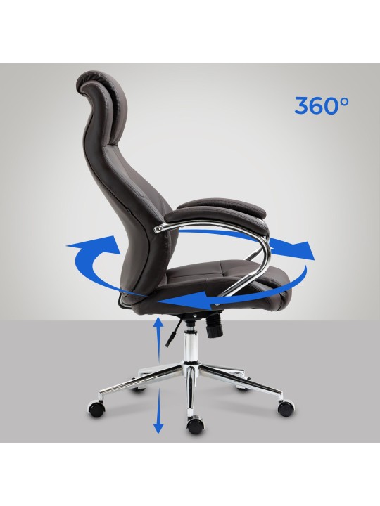 Scaun de birou Salford piele naturala, maro