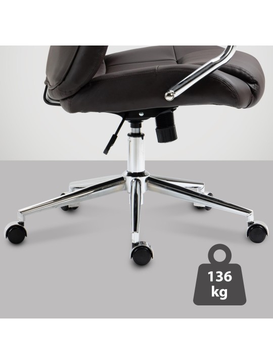 Scaun de birou Salford piele naturala, maro