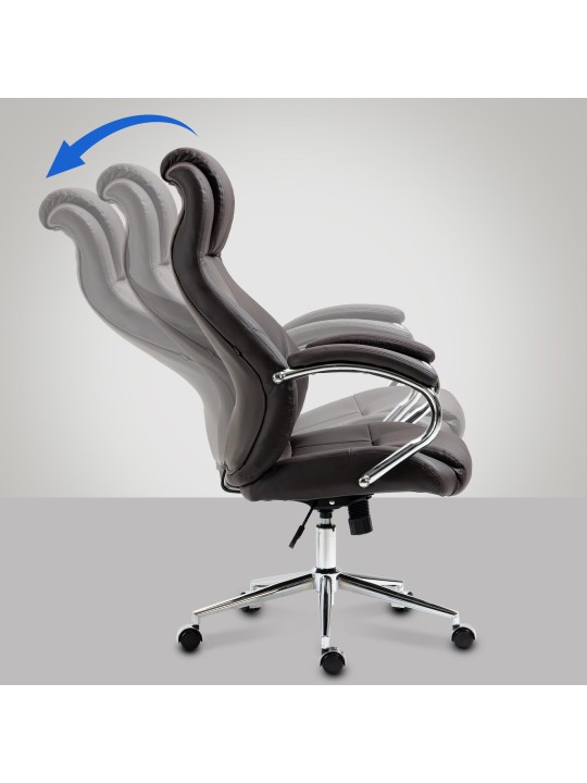 Scaun de birou Salford piele naturala, maro