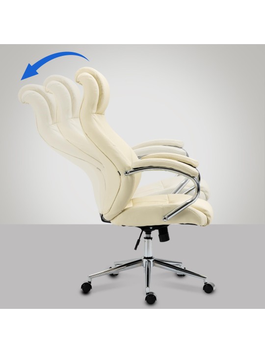 Scaun de birou Salford piele naturala, crem