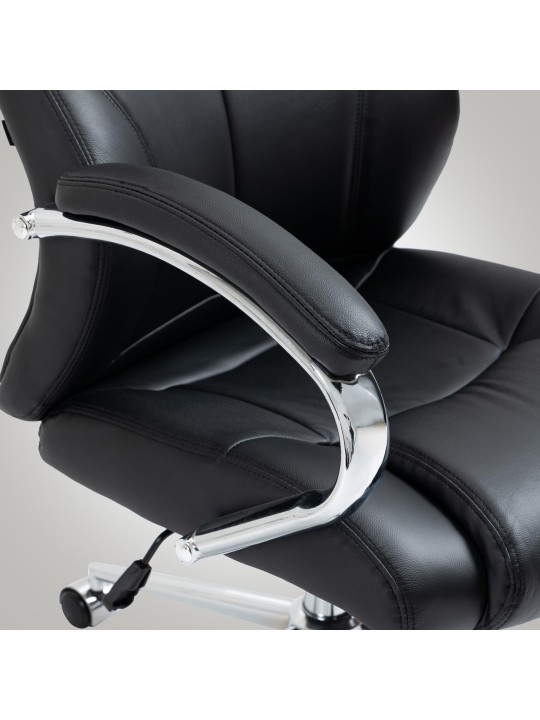 Scaun de birou Salford piele naturala, negru