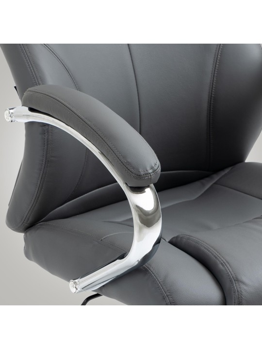 Scaun de birou Salford piele naturala, gri