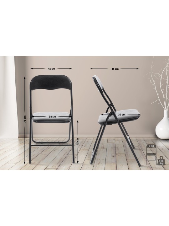 scaun pliant Felix, negru/negru
