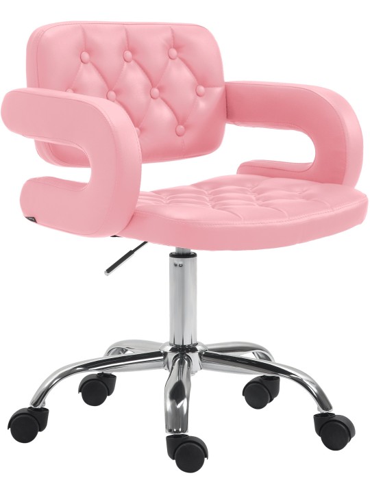 Scaun de lucru Dublin imitatie piele, roz