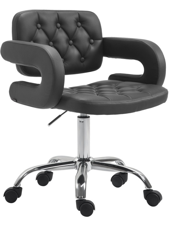 Scaun de lucru Dublin imitatie piele, negru