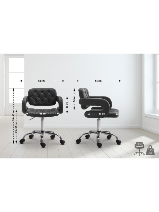 Scaun de lucru Dublin imitatie piele, negru