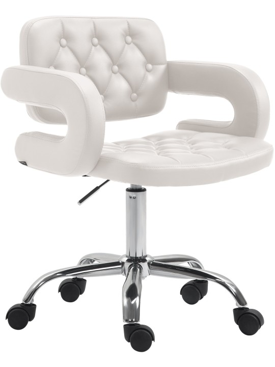 Scaun de lucru Dublin imitatie piele, alb
