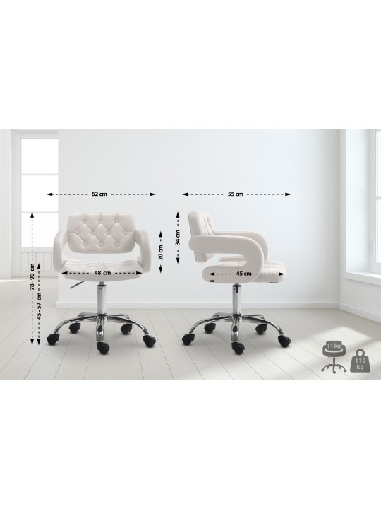 Scaun de lucru Dublin imitatie piele, alb