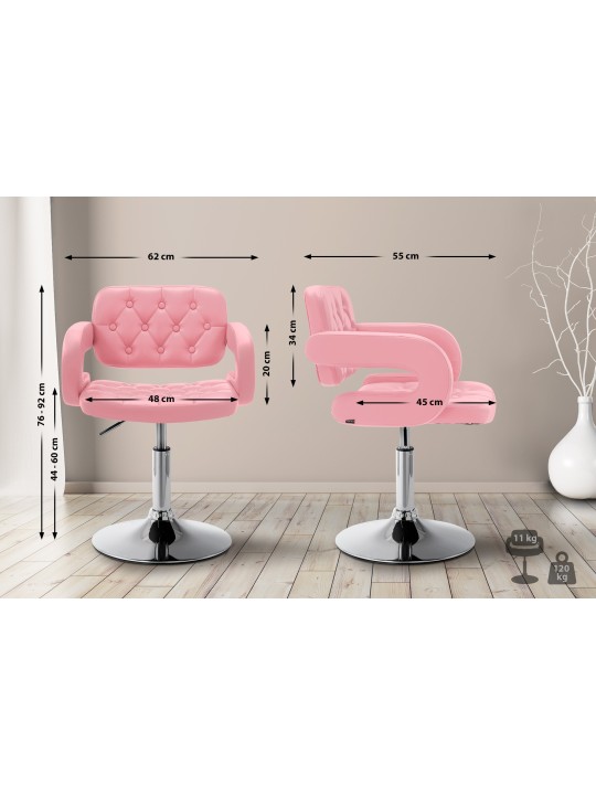 Sezlong Dublin imitatie piele, roz