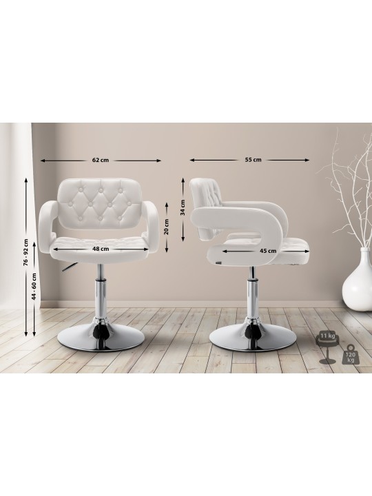 Sezlong Dublin imitatie piele, alb