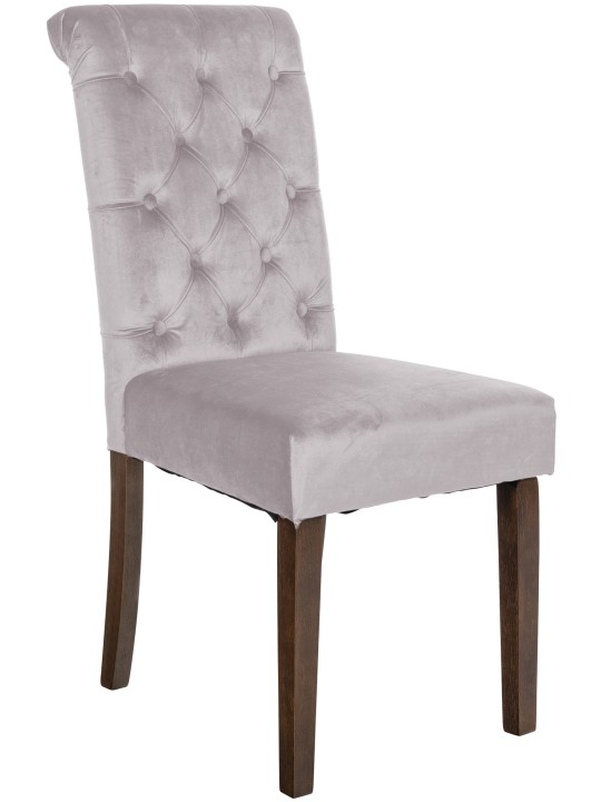 Scaun de sufragerie catifea Lisburn, gri