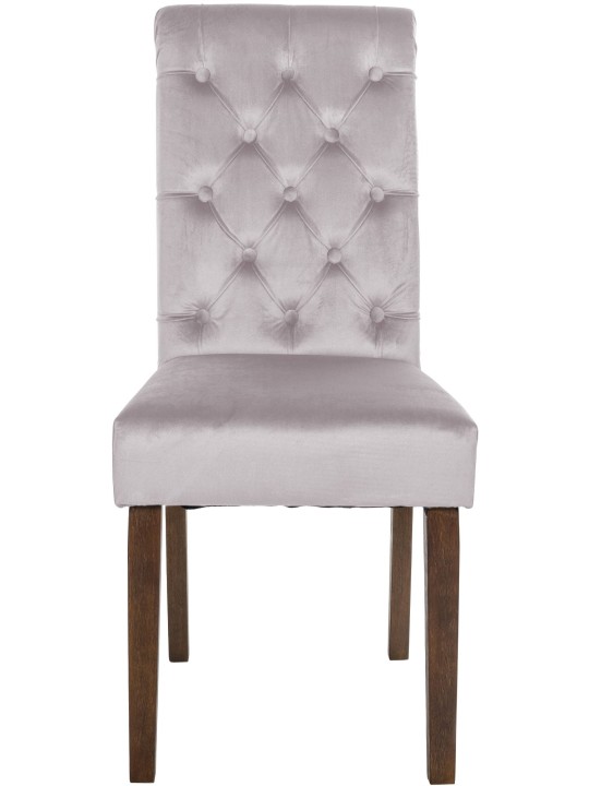 Scaun de sufragerie catifea Lisburn, gri