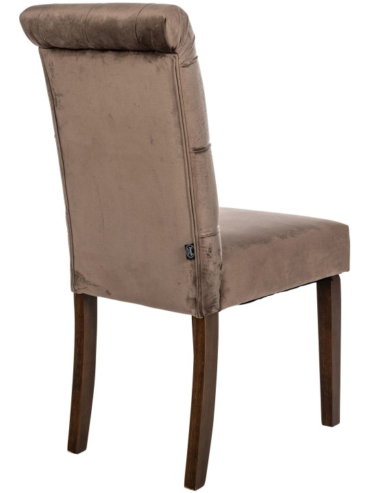 Scaun de sufragerie catifea Lisburn, maro