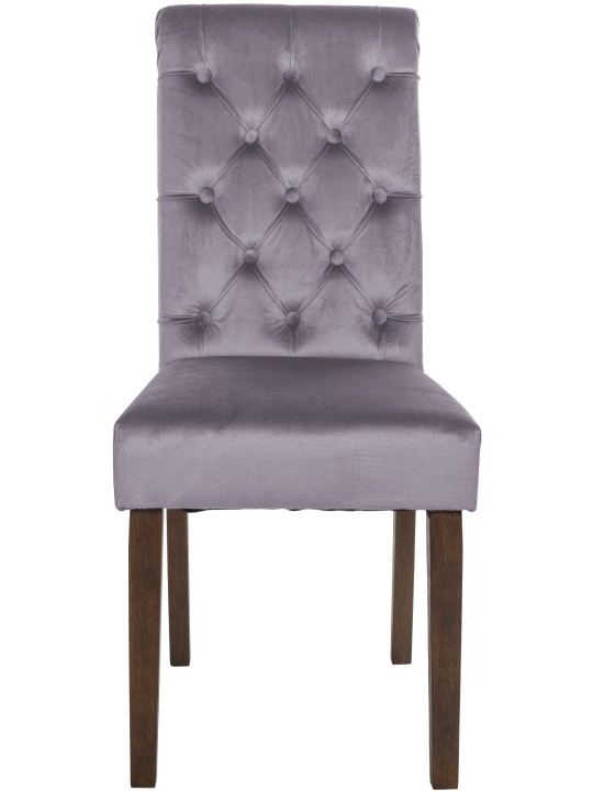 Set 2 scaune de sufragerie catifea Lisburn, gri închis Set 2 scaune de sufragerie catifea Lisburn, gri închis