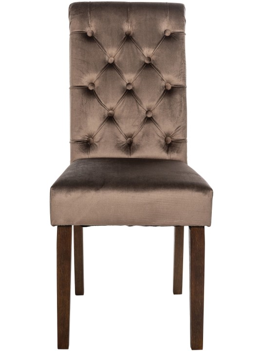 Set 2 scaune de sufragerie catifea Lisburn, maro