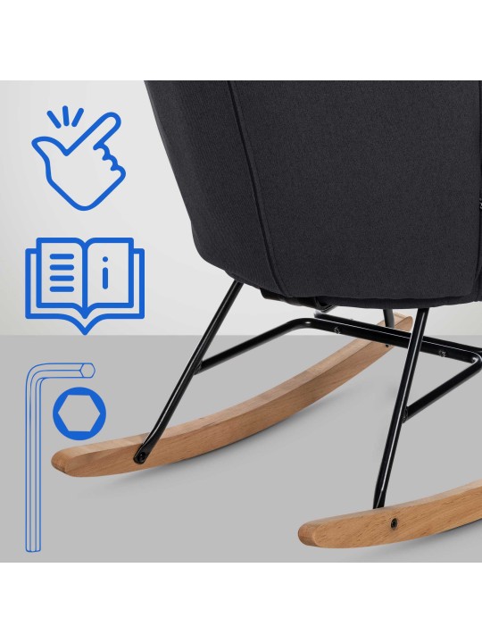 Scaun Sanka stofa, negru Scaun Sanka stofa, negru