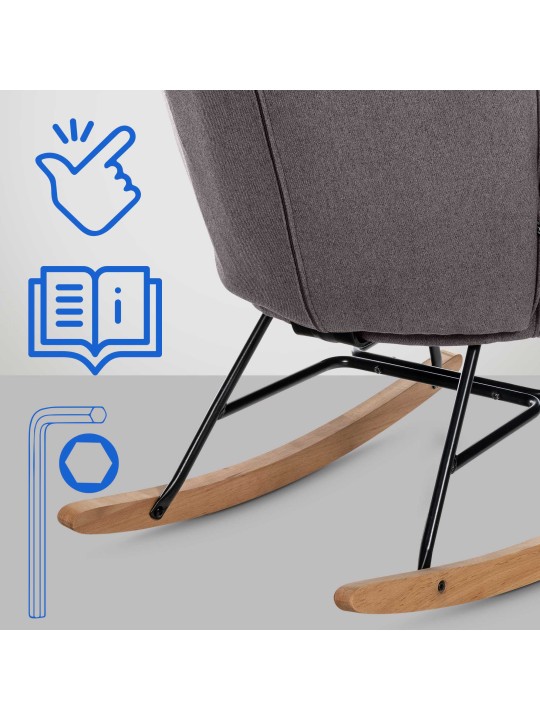 Scaun Sanka stofa, gri închis Scaun Sanka stofa, gri închis