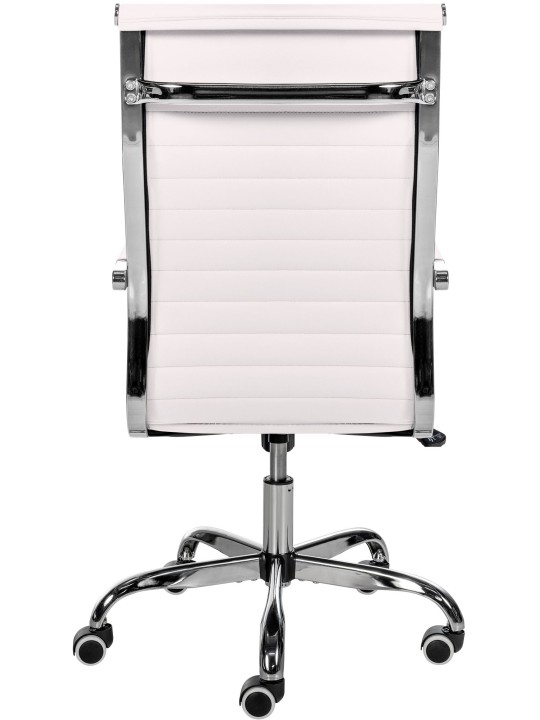 Scaun de birou Amadora imitatie piele, alb