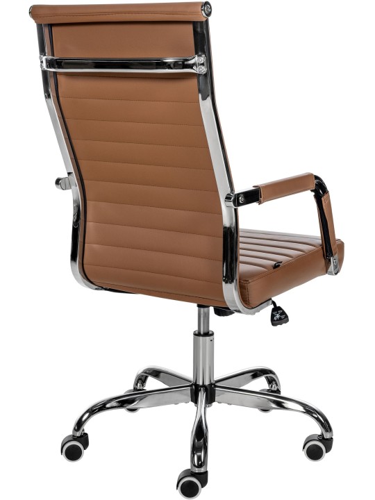 Scaun de birou Amadora imitatie piele, maro deschis