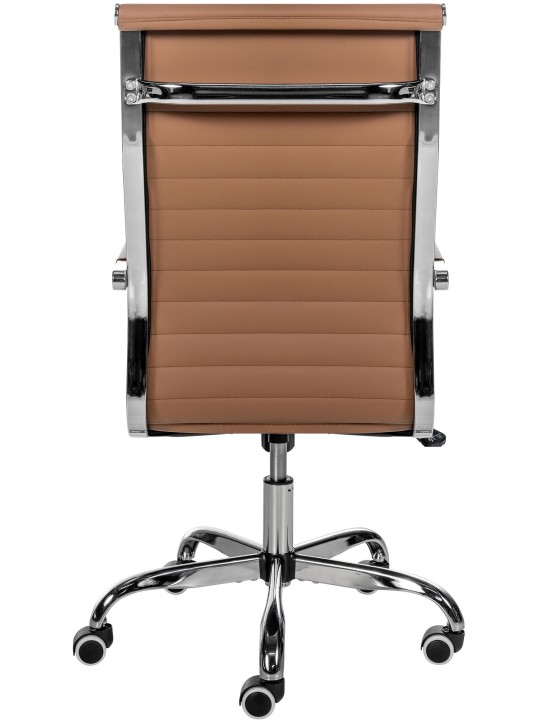Scaun de birou Amadora imitatie piele, maro deschis