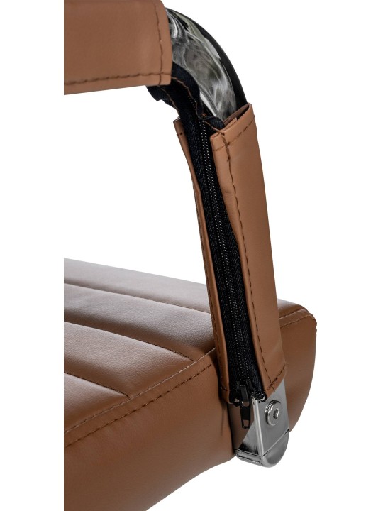 Scaun de birou Amadora imitatie piele, maro deschis