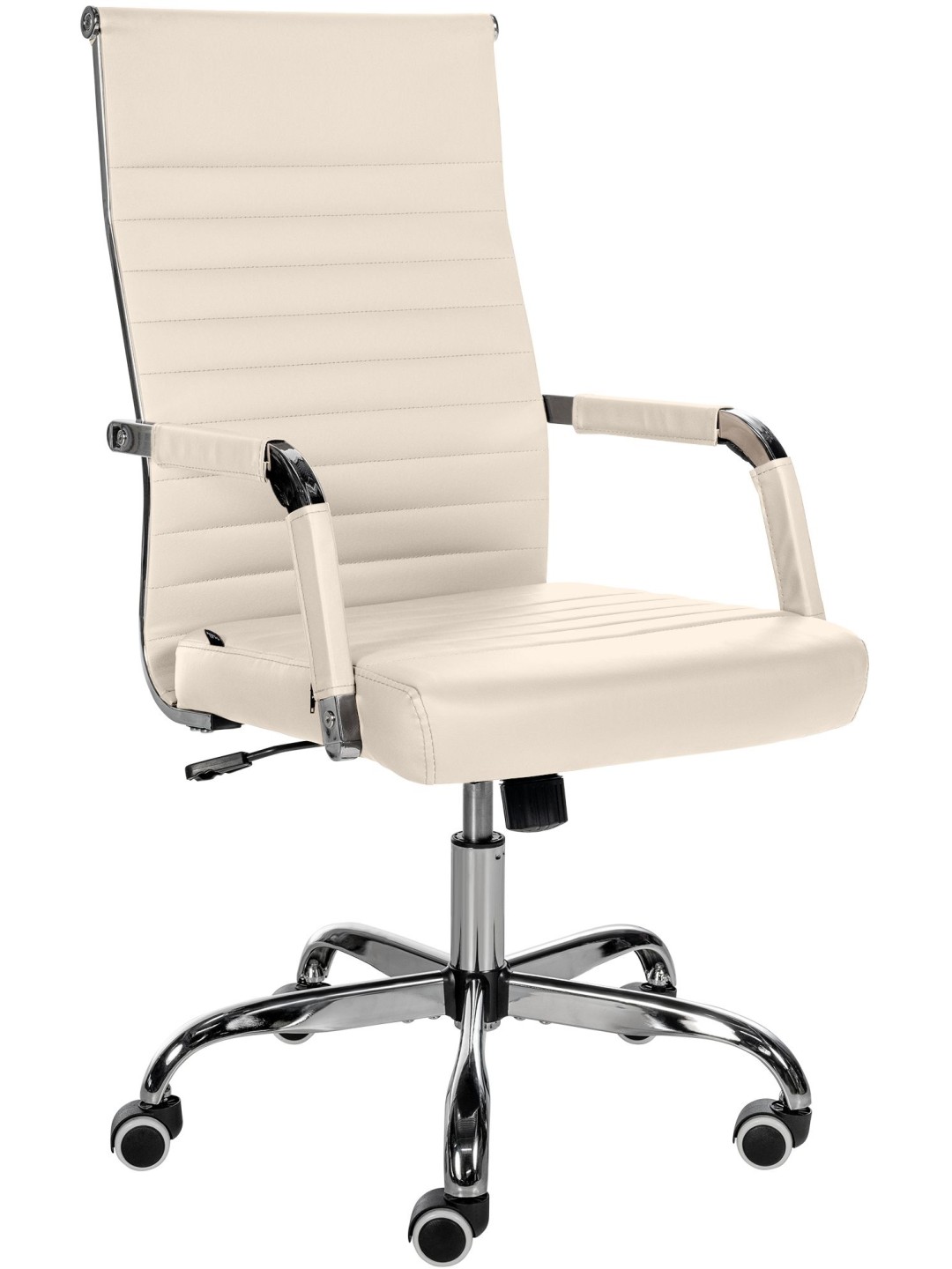 Scaun de birou Amadora imitatie piele, crem